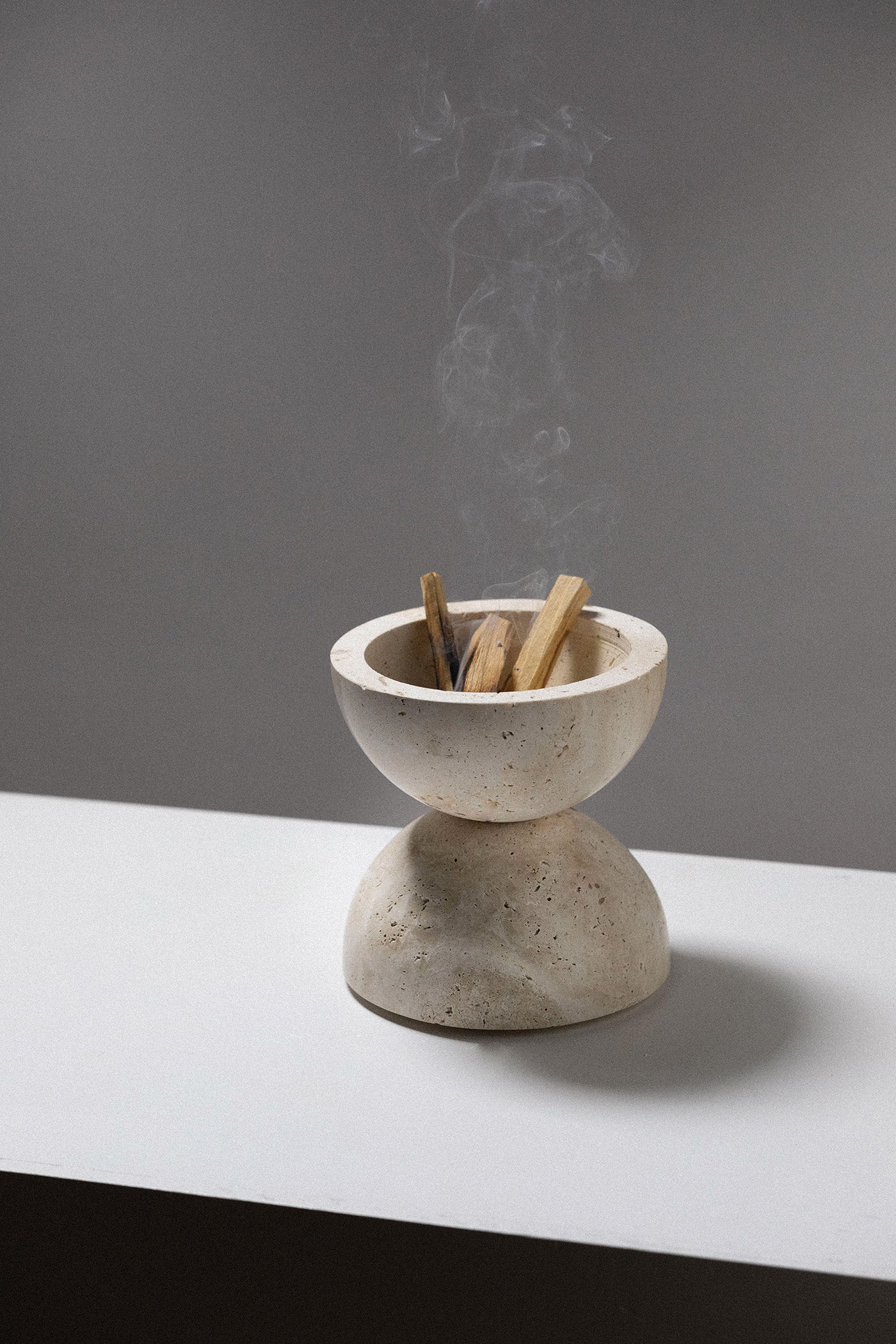 Sphere Incense Burner - Travertine