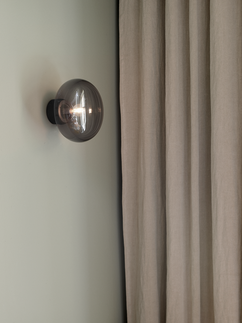 Karl Johan Wall Lamp - Black Stained Oak/Smoked Glass