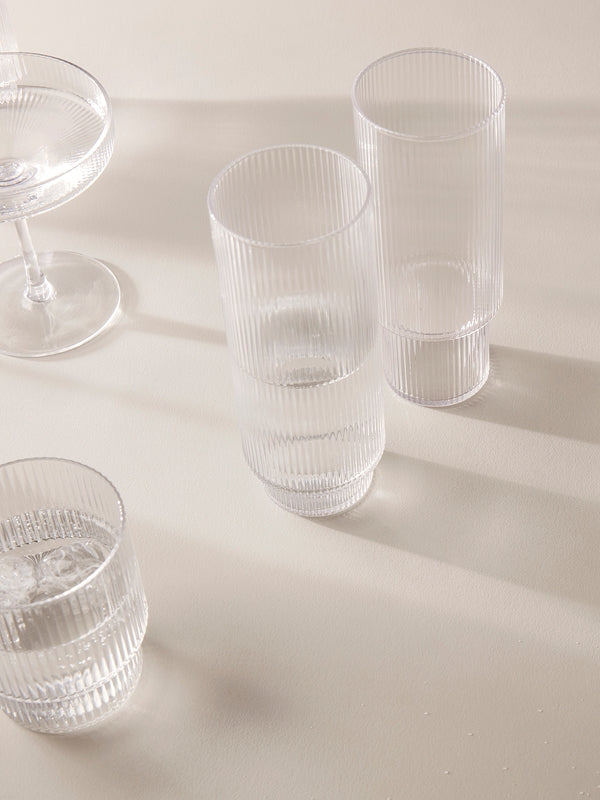 Ripple Long Drink Glasses (Set of 4)
